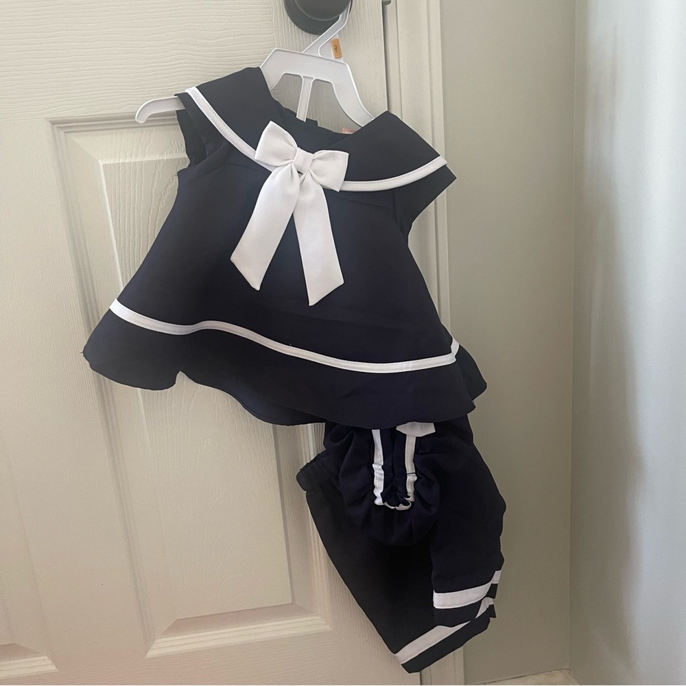 Bonnie Jean 9 months navy blue 3 piece set